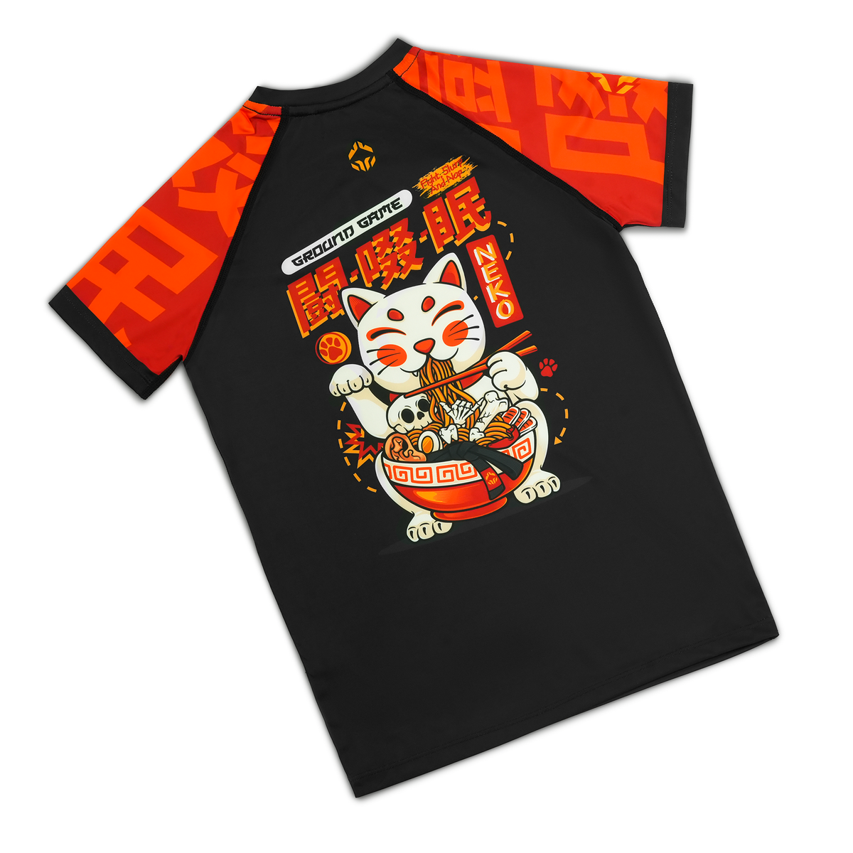 Rashguard pentru copii Ramen Cat cu mânecă scurtă