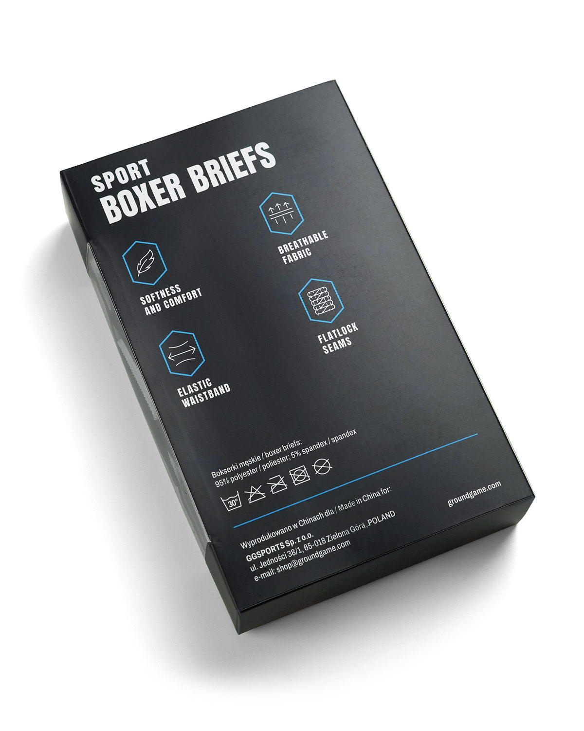 Boxeri bărbătești Sports (negri), set de 3