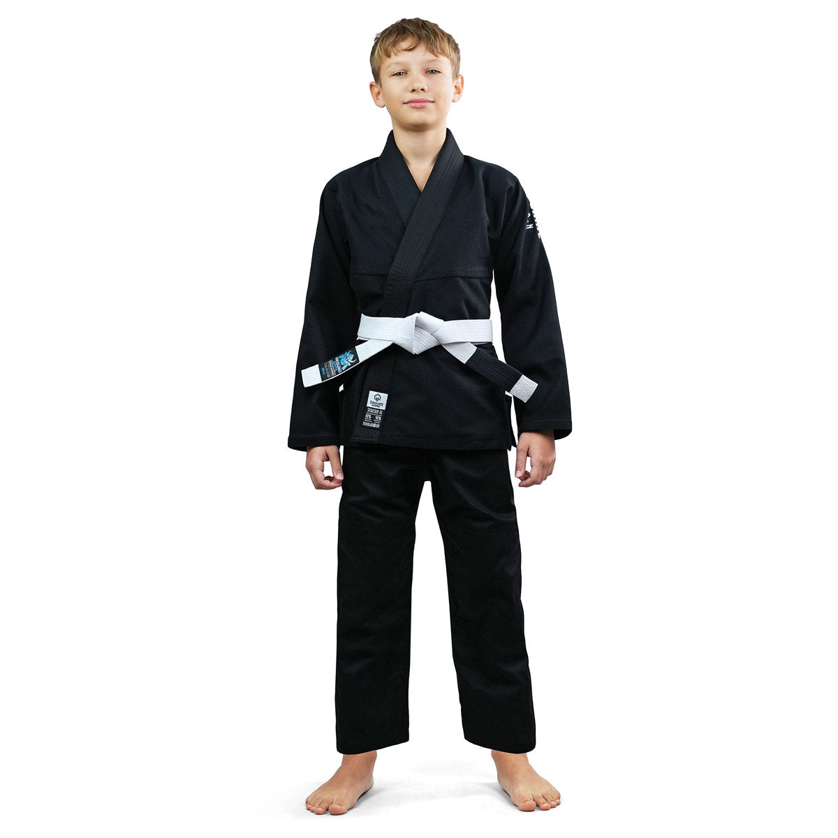 GI de BJJ pentru copii Spartan (negru)