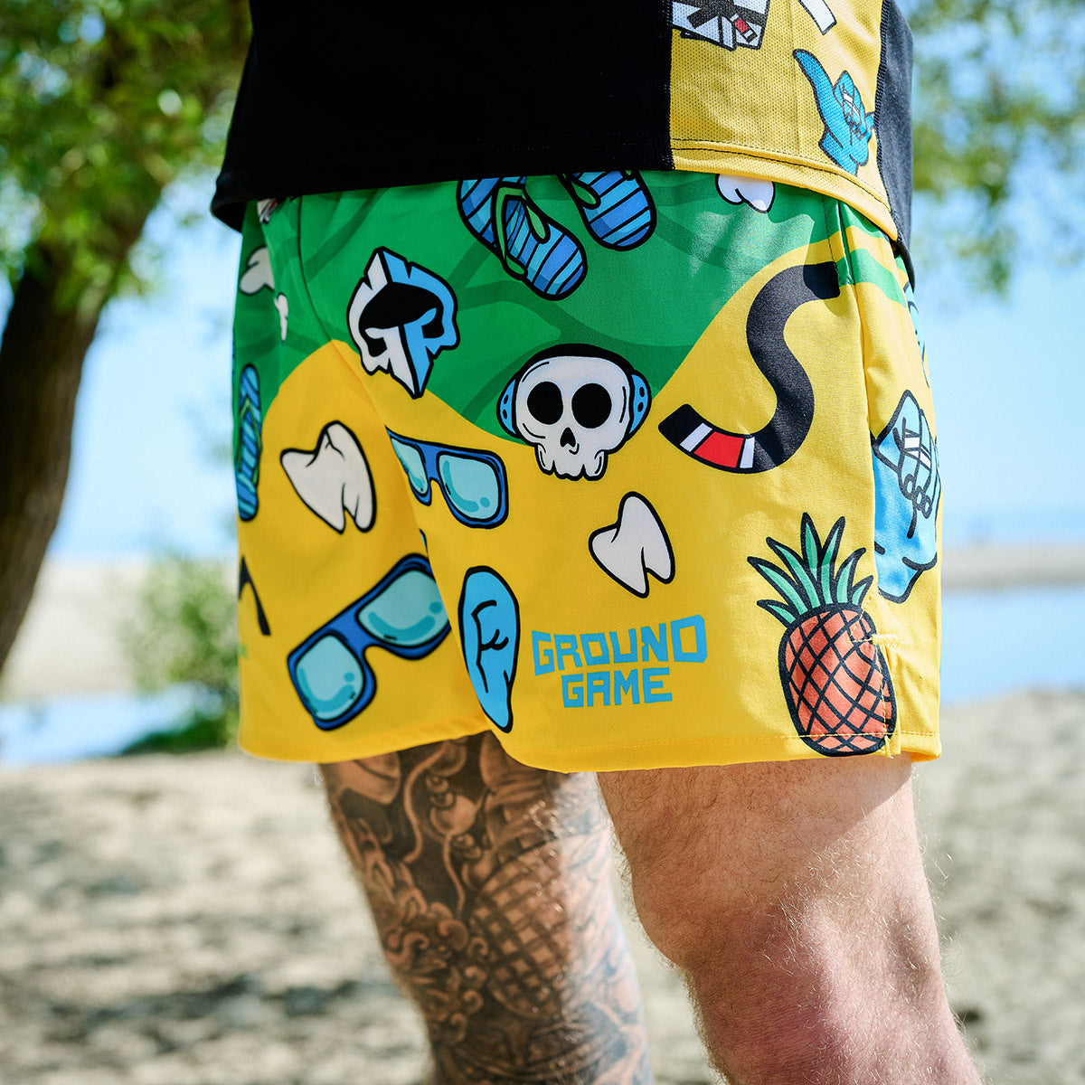 Șort de baie bărbătesc Copacabana, inspirat de BJJ