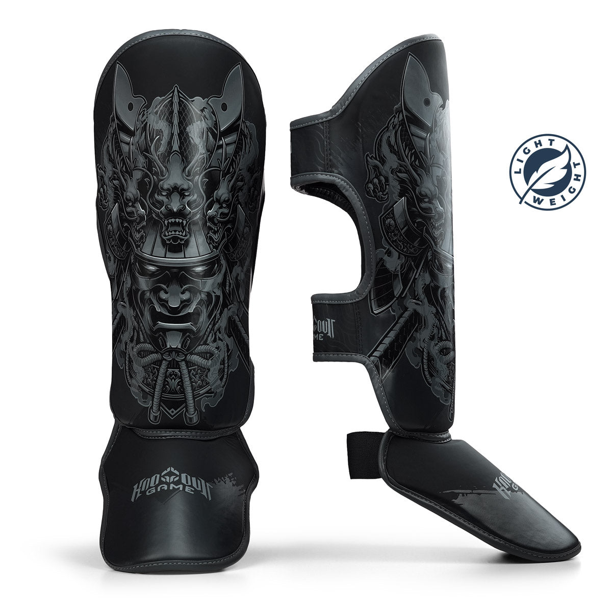 Protecții ușoare pentru tibie pentru copii Samurai Shadow