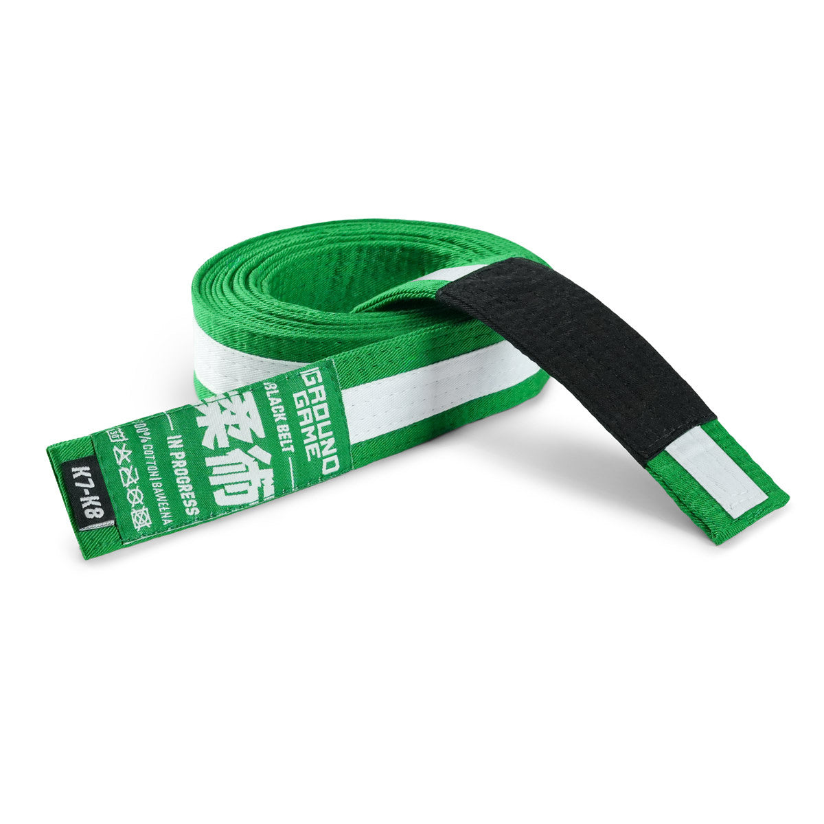 Centură BJJ pentru copii (Verde cu bară albă)