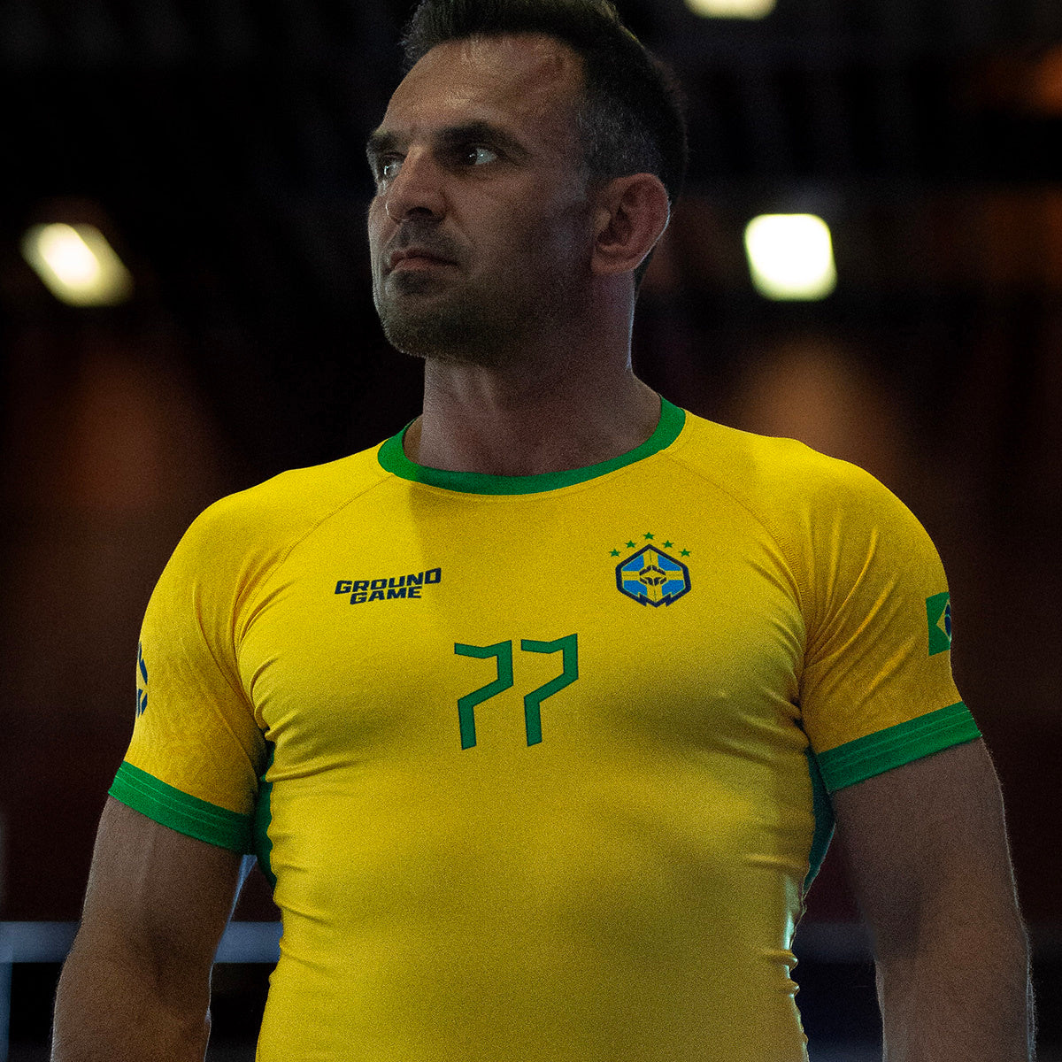 Rashguard Brazil Football cu mânecă scurtă