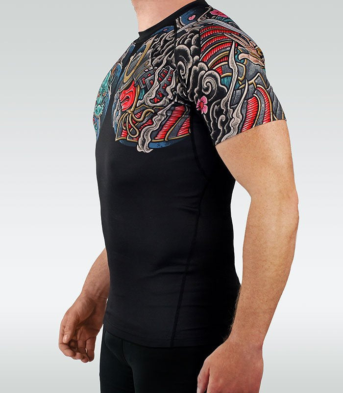 Rashguard Bushido 3.0, mânecă scurtă (negru)