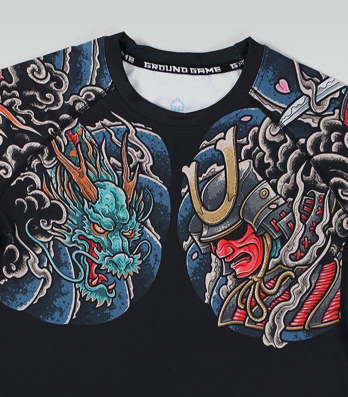 Rashguard Bushido 3.0, mânecă scurtă (negru)