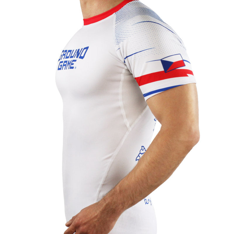 Rashguard Cehia cu mânecă scurtă (Alb)