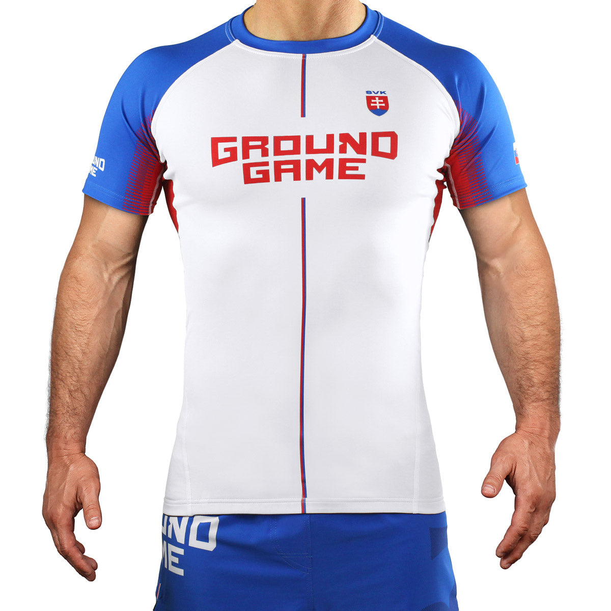 Rashguard Slovacia cu mânecă scurtă (alb)