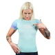 Rashguard pentru femei Athletic Mint cu mânecă scurtă
