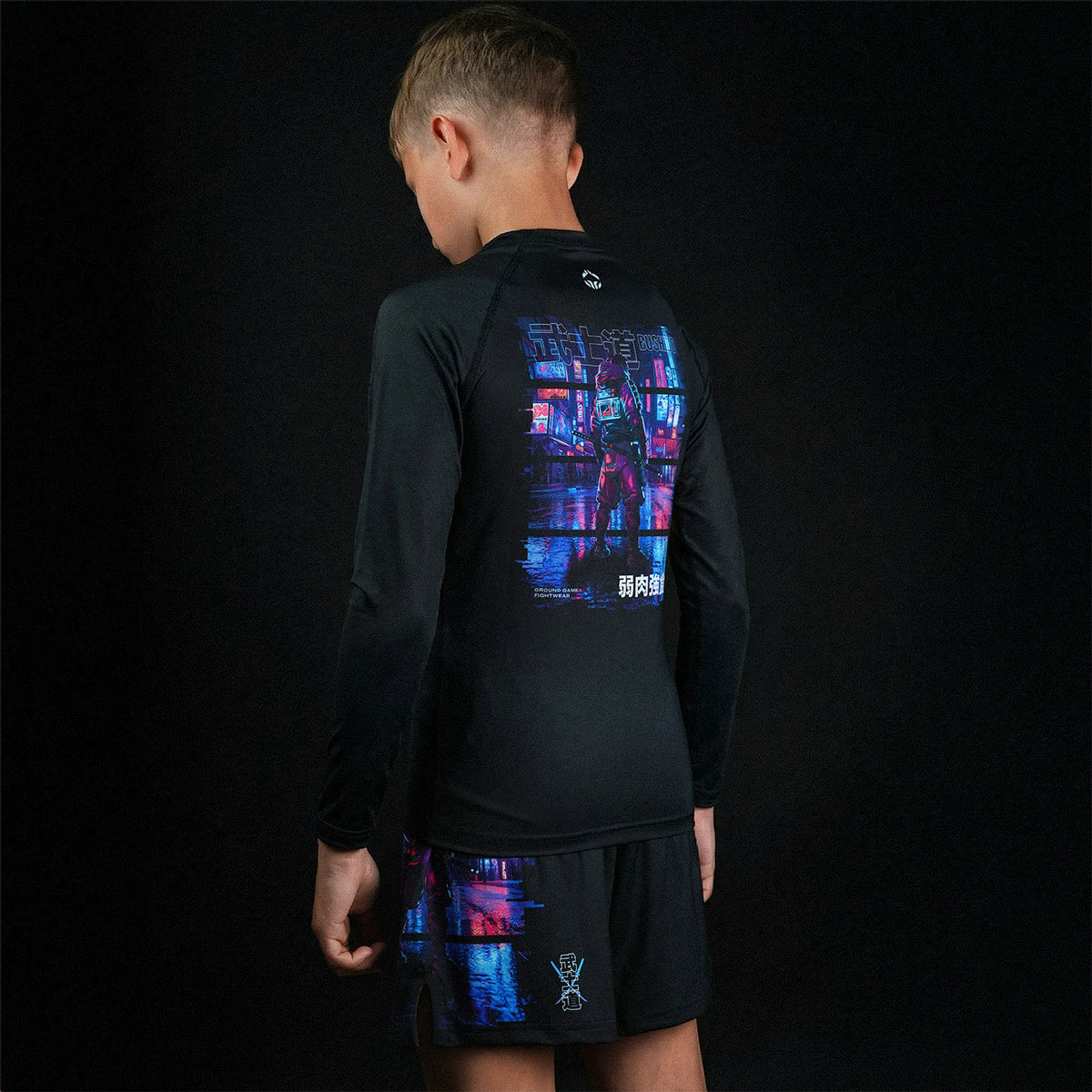 Rashguard pentru copii Cyber Samurai cu mânecă lungă