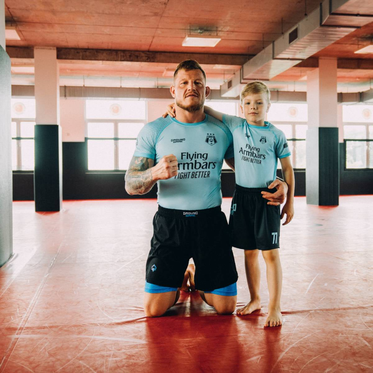 Rashguard pentru copii FC Armbar cu mânecă scurtă (Mentă)