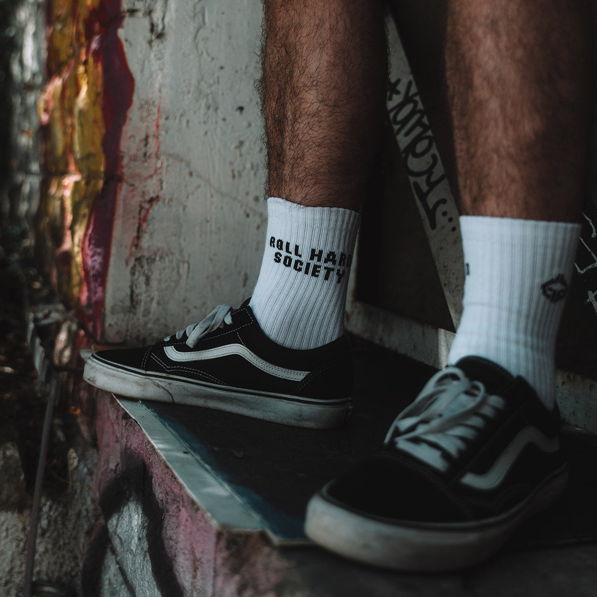 Șosete Roll Hard Society (albe)