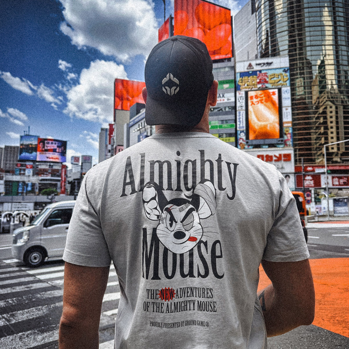 Tricou Almighty Mouse Oversize (Albastru-gri)
