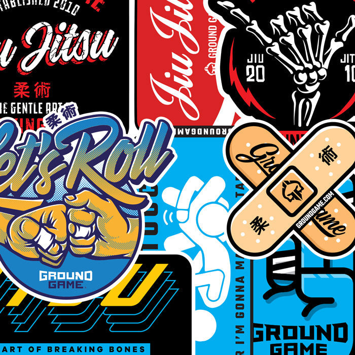Set de 8 stickere în stil BJJ