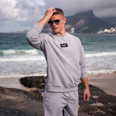 Hanorac Crewneck Essential (Gri melanj)