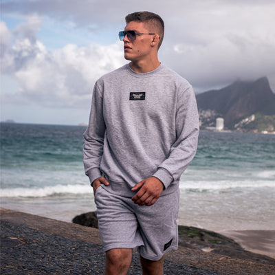 Hanorac Crewneck Essential (Gri melanj)