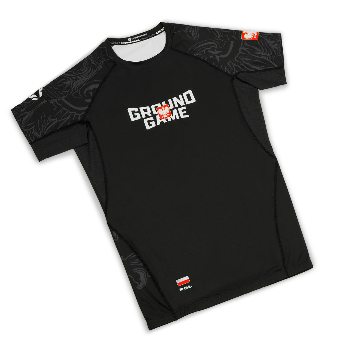 Rashguard Polonia 3.0 cu mânecă scurtă (Negru)