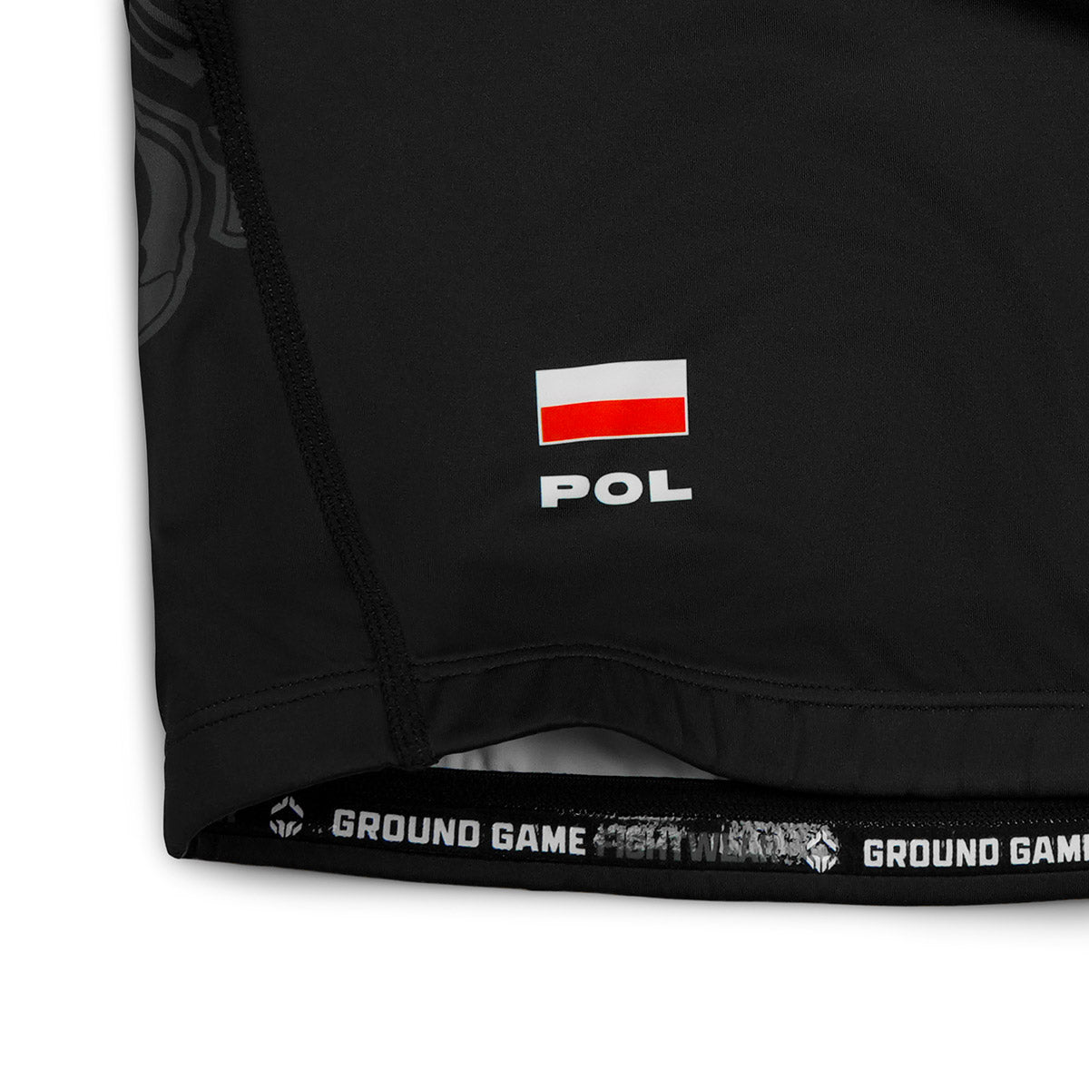 Rashguard Polonia 3.0 cu mânecă scurtă (Negru)