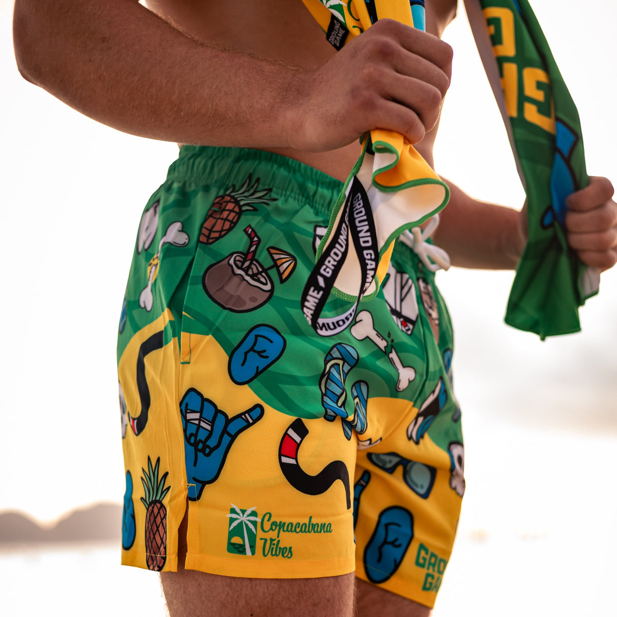 Șort de baie bărbătesc Copacabana, inspirat de BJJ