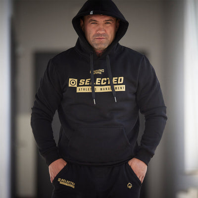 Hanorac cu glugă Selected Athletes Management (Negru)