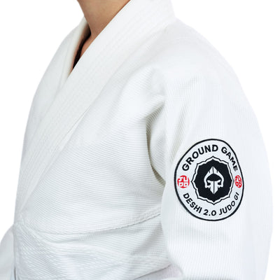 GI kimono de judo pentru copii Deshi 2.0 (alb) + centură GRATUITĂ
