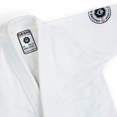 GI kimono de judo pentru copii Deshi 2.0 (alb) + centură GRATUITĂ