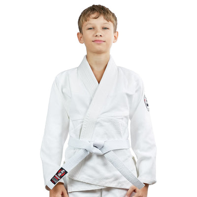 GI kimono de judo pentru copii Deshi 2.0 (alb) + centură GRATUITĂ