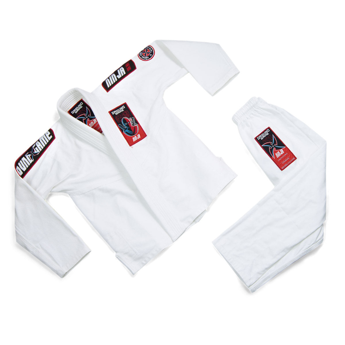 GI BJJ pentru copii Ninja (alb) + centură CADOU