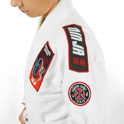 GI BJJ pentru copii Ninja (alb) + centură CADOU