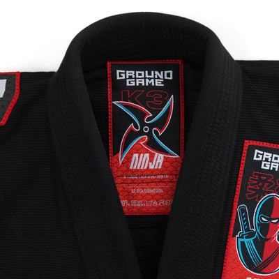 GI BJJ pentru copii Ninja (Negru)
