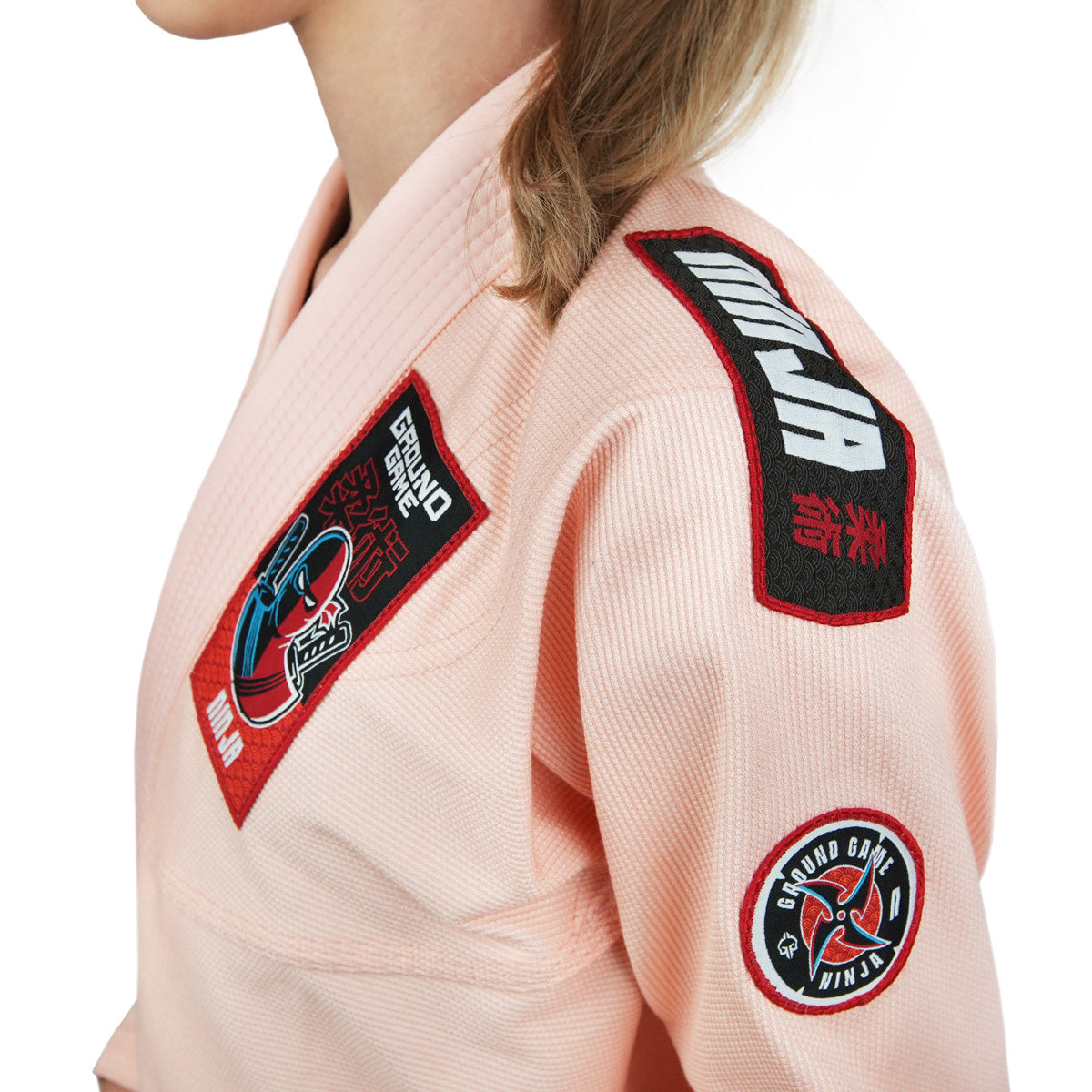 Kimono/GI de BJJ pentru copii Ninja (Piersică) + centură GRATUITĂ