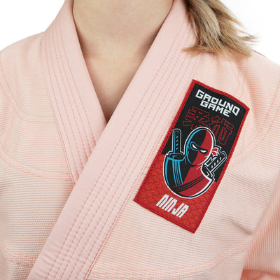 Kimono/GI de BJJ pentru copii Ninja (Piersică) + centură GRATUITĂ