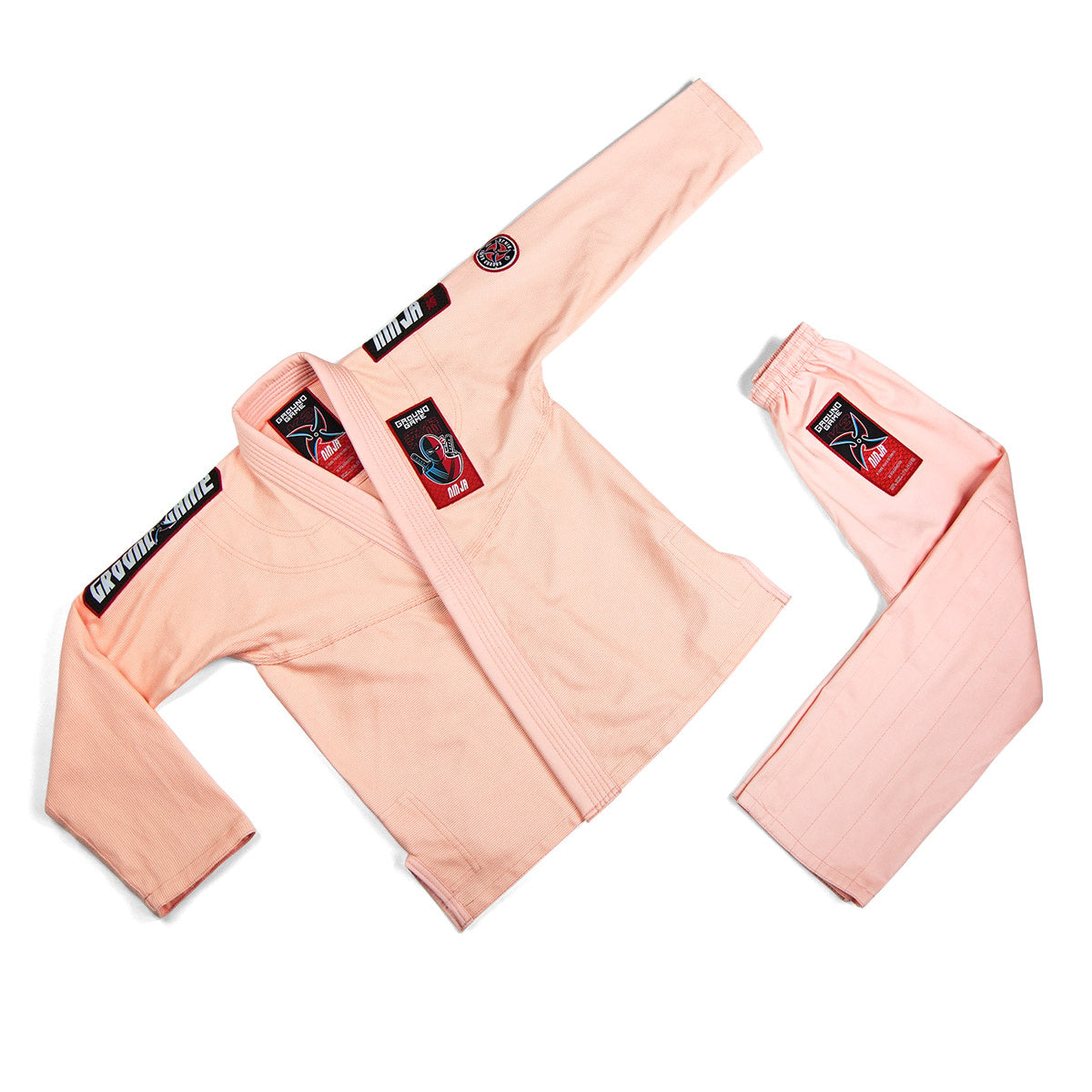 Kimono/GI de BJJ pentru copii Ninja (Piersică) + centură GRATUITĂ