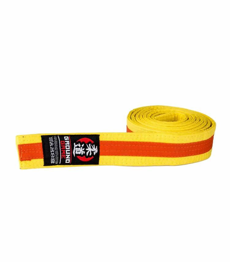 Centură de judo pentru copii (galben-portocalie)