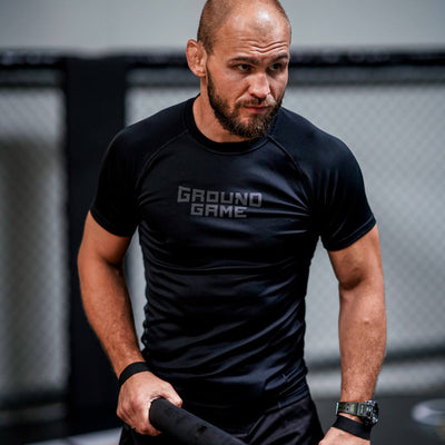 Rashguard Athletic Shadow Black cu mânecă scurtă
