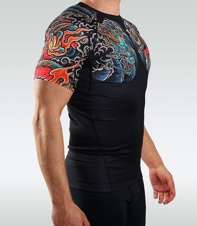 Rashguard Bushido 3.0, mânecă scurtă (negru)