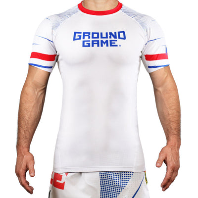 Rashguard Cehia cu mânecă scurtă (Alb)