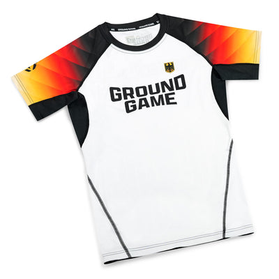 Rashguard Germania cu mânecă scurtă (alb)