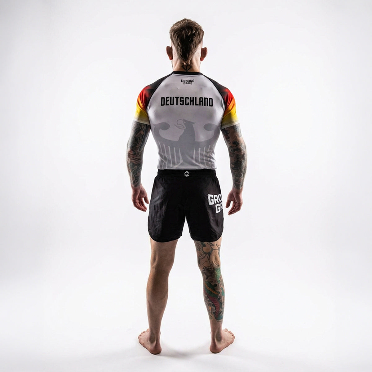 Rashguard Germania cu mânecă scurtă (alb)