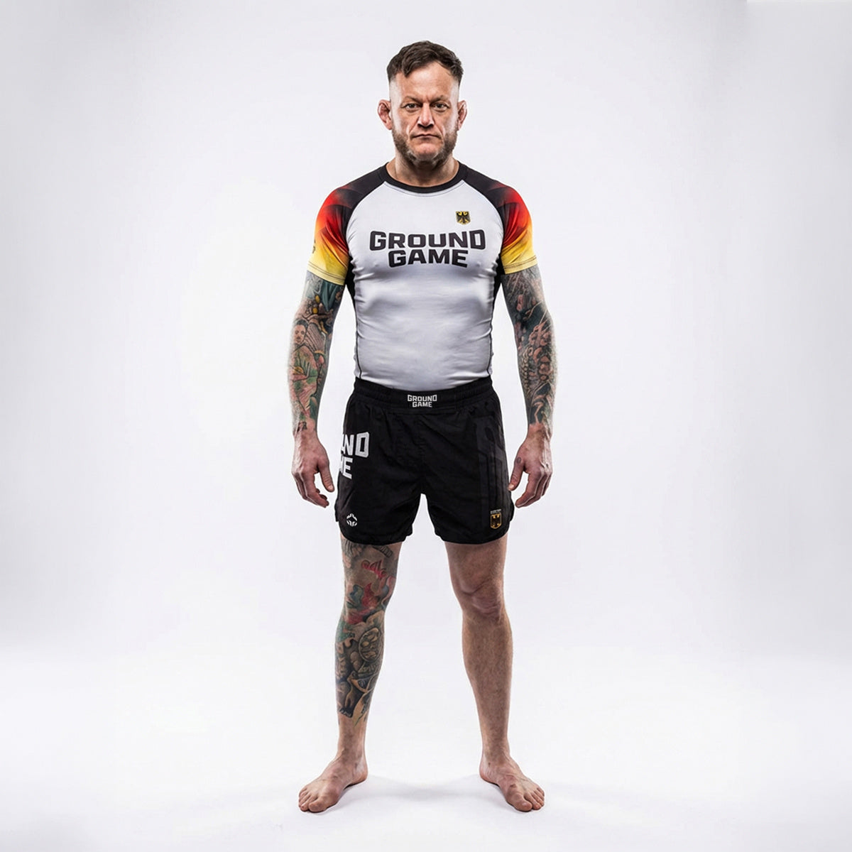 Rashguard Germania cu mânecă scurtă (alb)