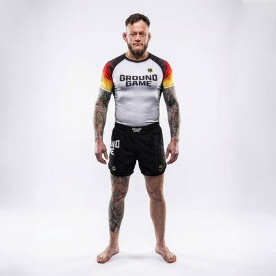 Rashguard Germania cu mânecă scurtă (alb)