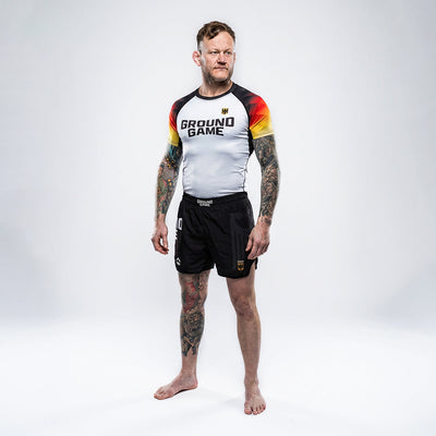 Rashguard Germania cu mânecă scurtă (alb)