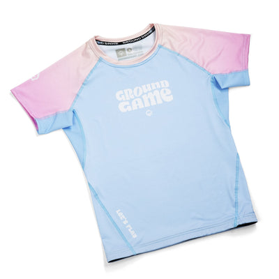 Rashguard de damă Athletic Light Blue, mânecă scurtă