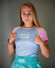 Rashguard de damă Athletic Light Blue, mânecă scurtă