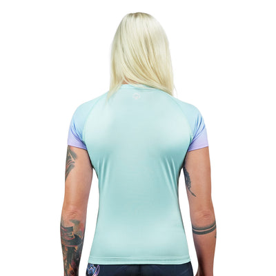 Rashguard pentru femei Athletic Mint cu mânecă scurtă
