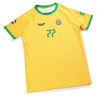 Rashguard pentru copii Brazil Football, mânecă scurtă