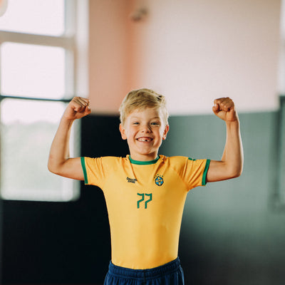 Rashguard pentru copii Brazil Football, mânecă scurtă