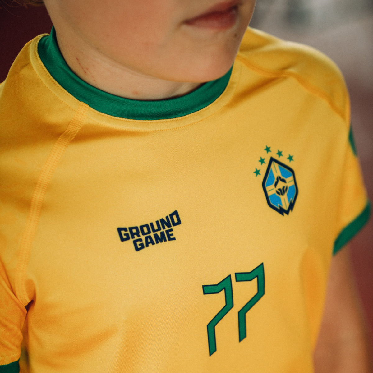 Rashguard pentru copii Brazil Football, mânecă scurtă