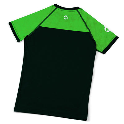 Rashguard pentru copii IBJJF Kids cu mânecă scurtă (verde)