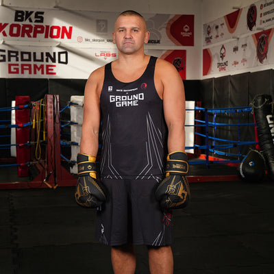 Pantaloni scurți de box BKS Skorpion (Negri)
