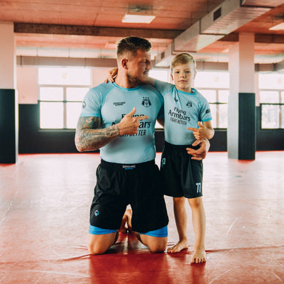 Pantaloni scurți de antrenament pentru copii FC Armbar (mentă)